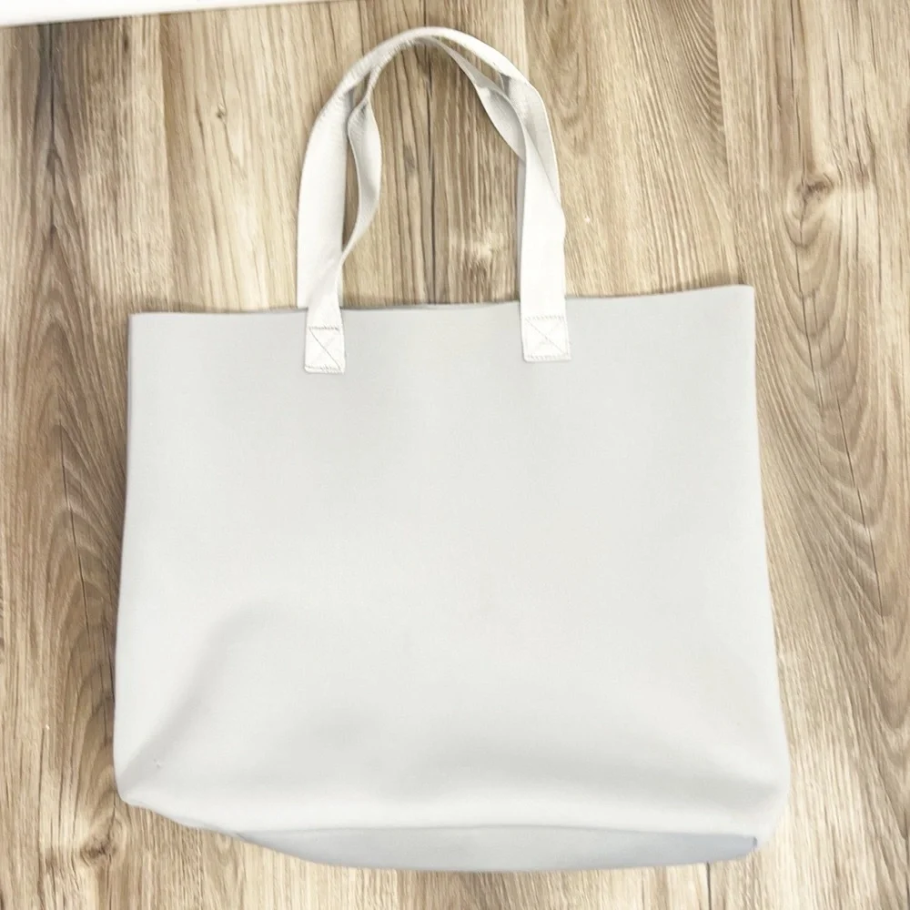 Max Mara Palizzo Light Gray Scuba Foam Fabric Tote Handbag Shop Travel Bag